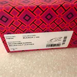 New Tory Burch Miller Two-Band Sandal Bleach. Size 6
